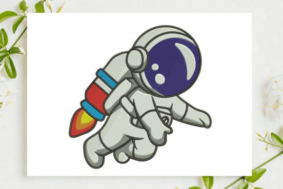 Astronaut Flying with Rocket Embroidery Review