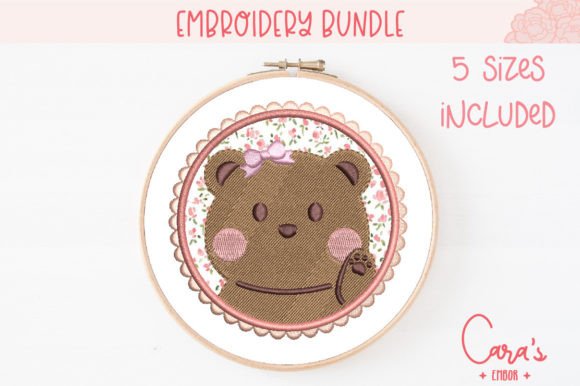 Cute Bear Pink Applique: A Versatile Embroidery Design for Small Shops