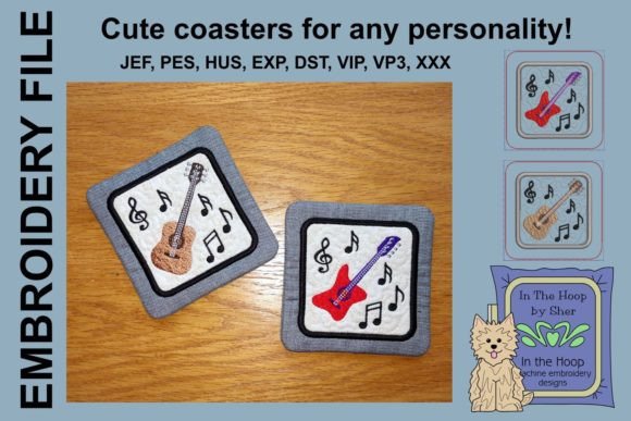 Guitar Coasters Embroidery Design Review