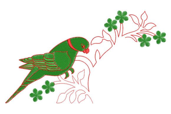 Parrot on Floral Branch Embroidery Review