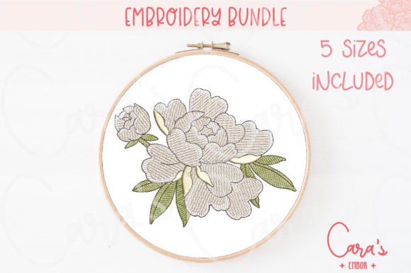 Peonies Embroidery Design Review for Real Projects