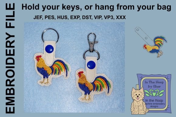 Rooster Key Fob Embroidery Design Review